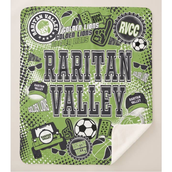 Collegiate Sherpa Blanket - Raritan Valley (Guys) - Home &amp; Lifestyle