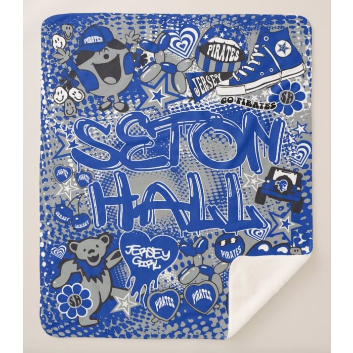 Collegiate Sherpa Blanket - Seton Hall (Girls) - Home &amp; Lifestyle