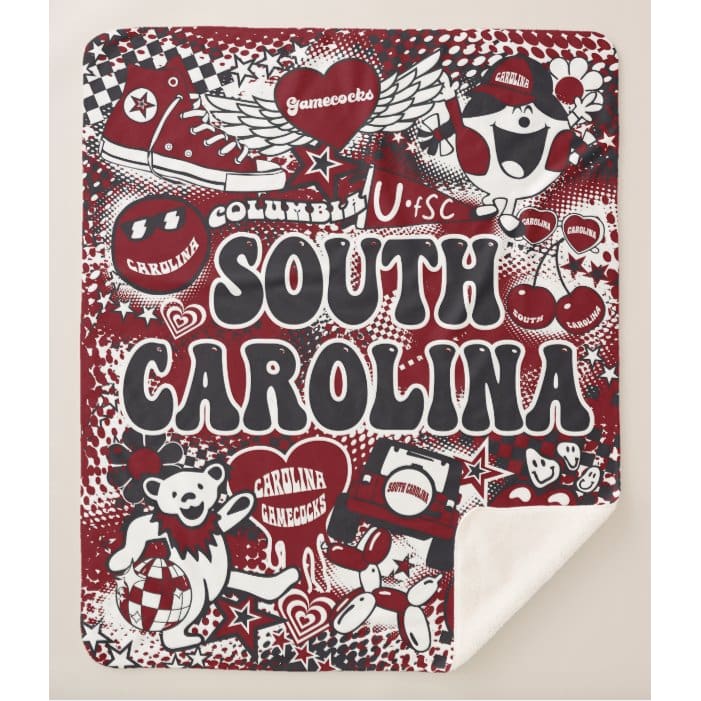 Collegiate Sherpa Blanket - South Carolina (Girls) - Home &amp; Lifestyle
