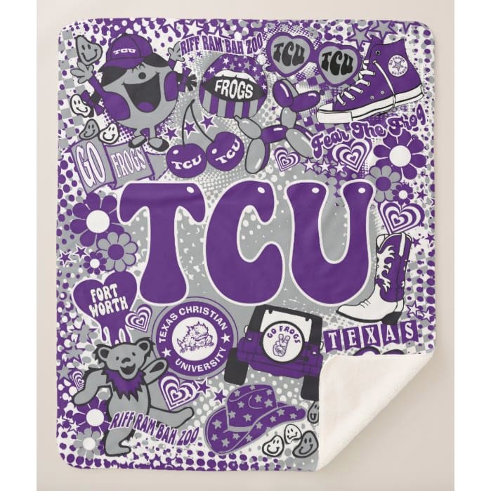 Collegiate Sherpa Blanket - TCU (Girls) - Home &amp; Lifestyle