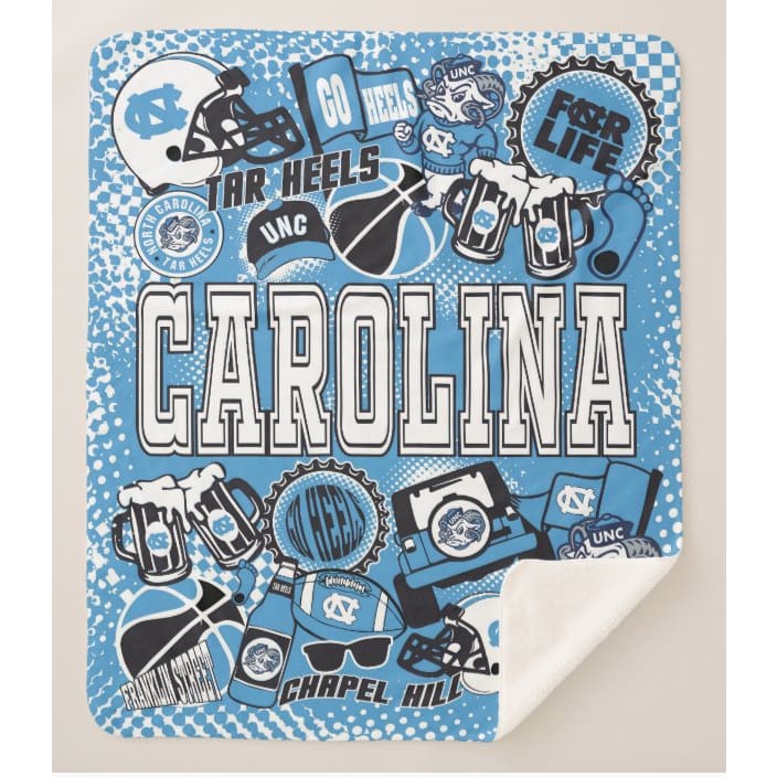 Collegiate Sherpa Blanket - UNC (Guys) - Home &amp; Lifestyle