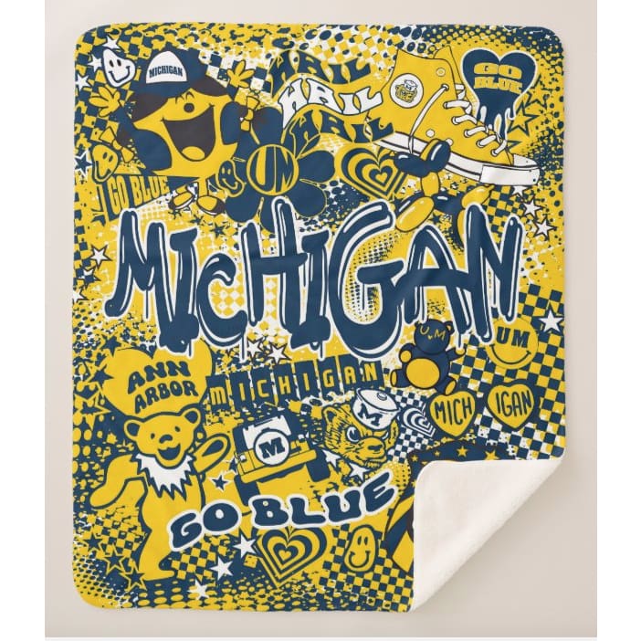 Collegiate Sherpa Blanket - University of Michigan (Girls) - Home &amp; Lifestyle