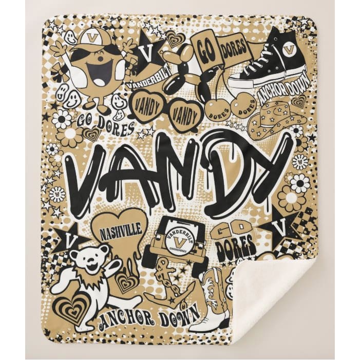 Collegiate Sherpa Blanket - Vanderbilt (Girls) - Home &amp; Lifestyle