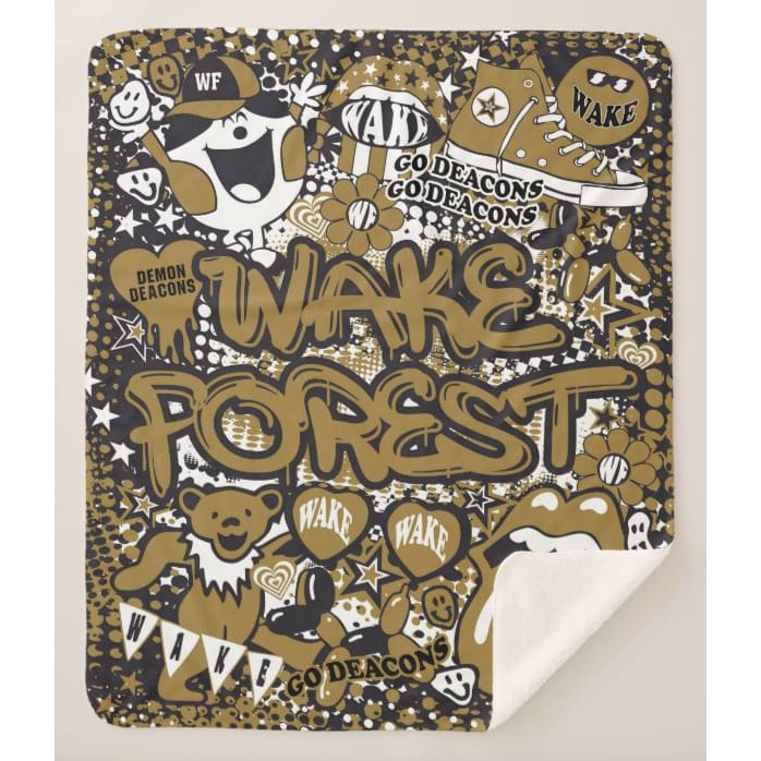 Collegiate Sherpa Blanket - Wake Forest (Girls) - Home &amp; Lifestyle