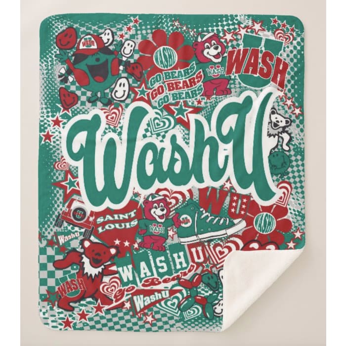Collegiate Sherpa Blanket - Wash U (Girls) - Home &amp; Lifestyle