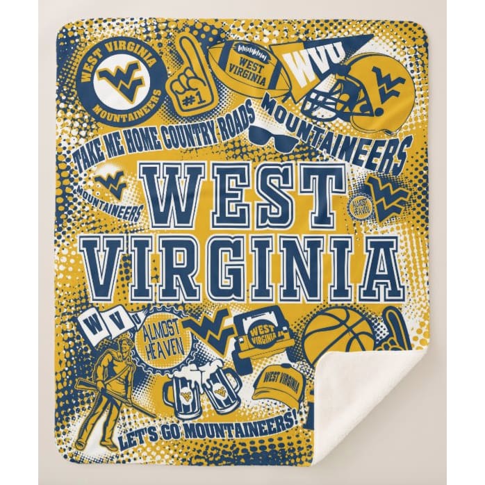 Collegiate Sherpa Blanket - West Virginia (Guys) - Home &amp; Lifestyle