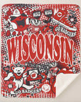 Collegiate Sherpa Blanket - Wisconsin (Girls) - Home & Lifestyle