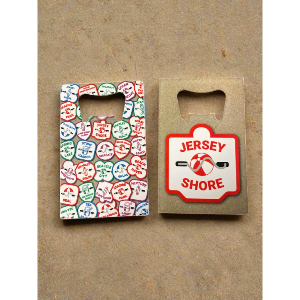 Credit Card Bottle Openers - Jersey Shore / Beach Badges