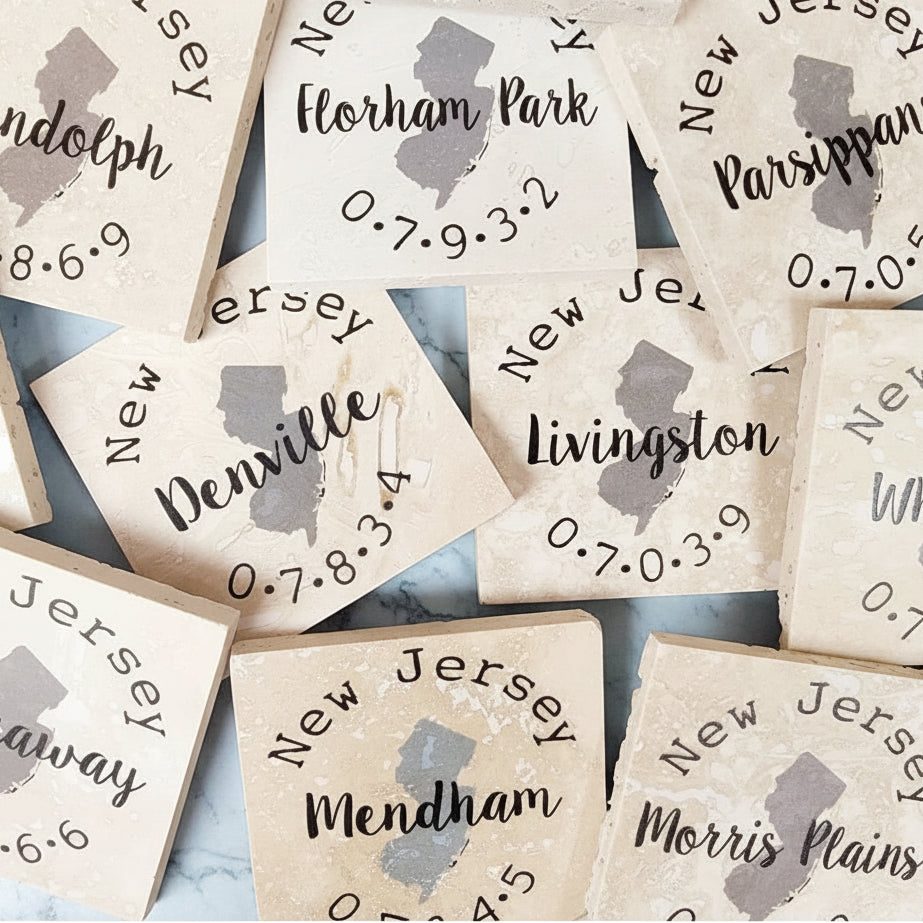 Custom Town Name/ Zip Code Coaster - Home & Lifestyle