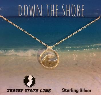Sterling Silver Necklace with Jersey Shore Sand Charm