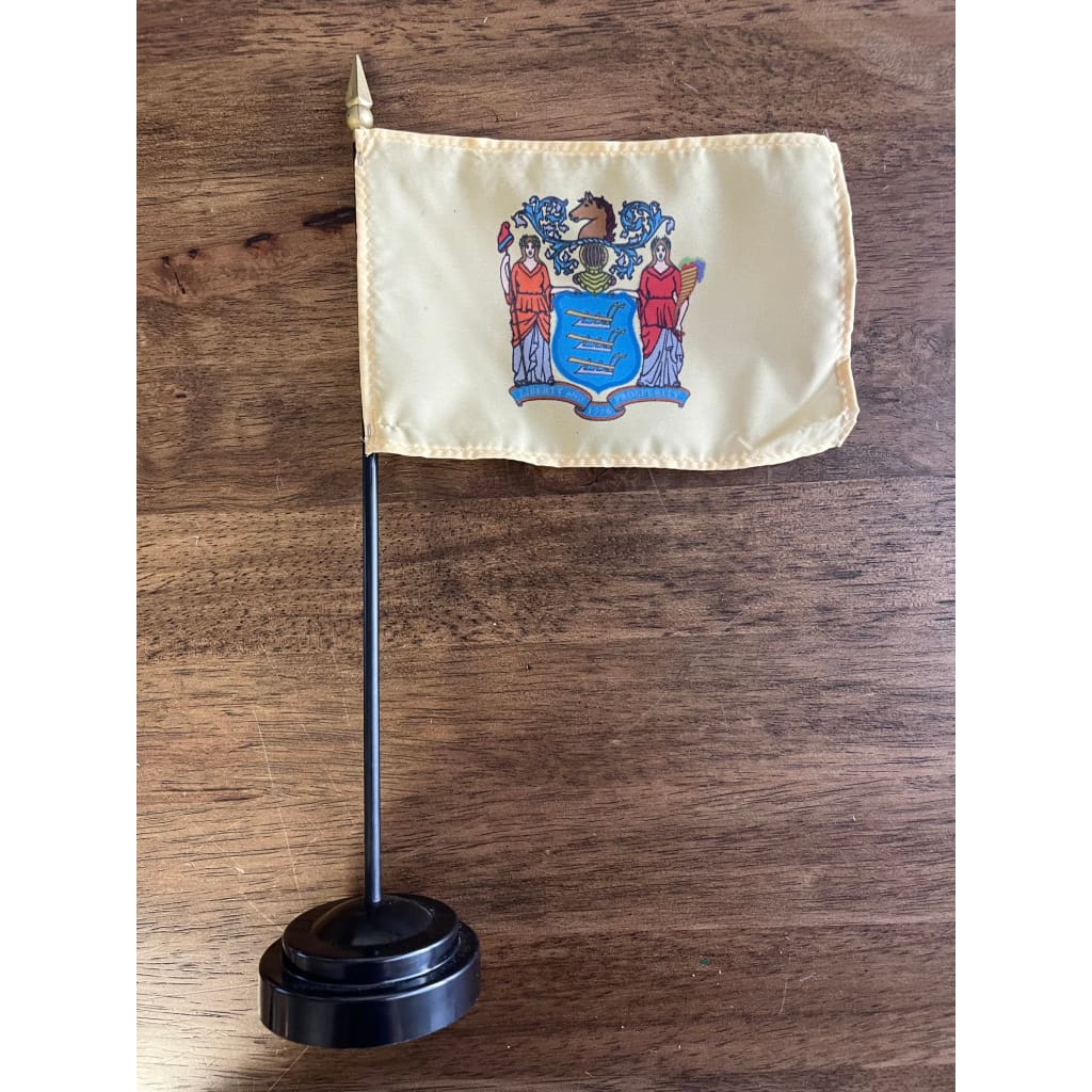 Desktop New Jersey Flag with Stand