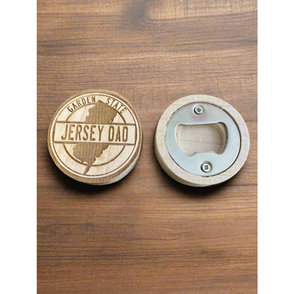 Engraved Disk Bottle Openers - Jersey and Sports Themed - Jersey Dad - Home & Lifestyle