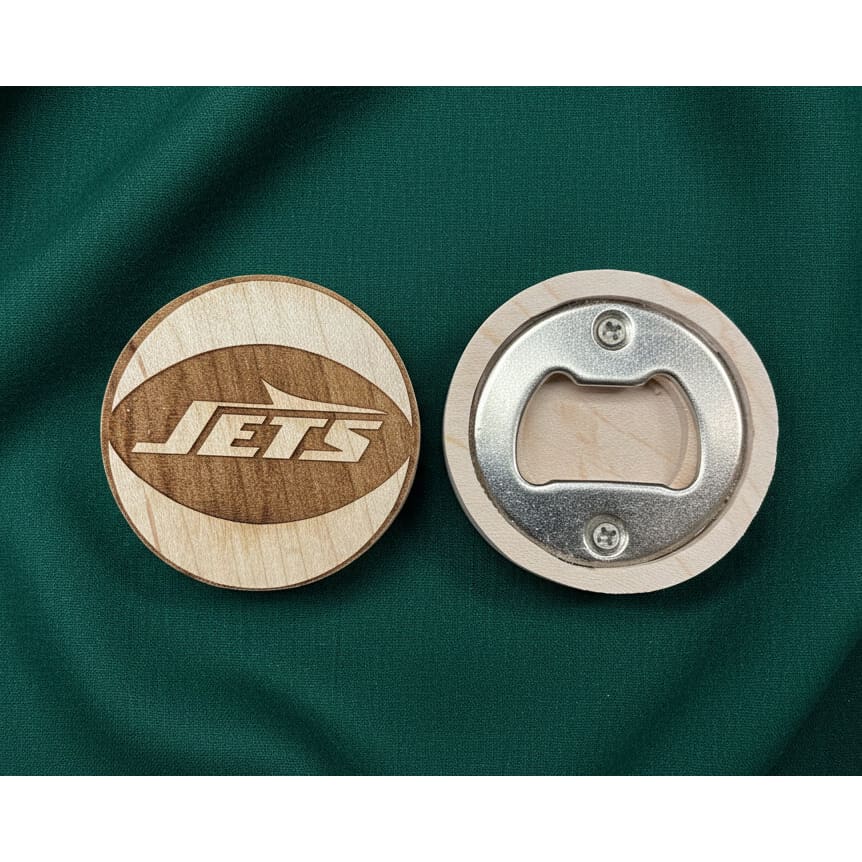 Engraved Disk Bottle Openers - Jersey and Sports Themed - NY Jets - Home &amp; Lifestyle