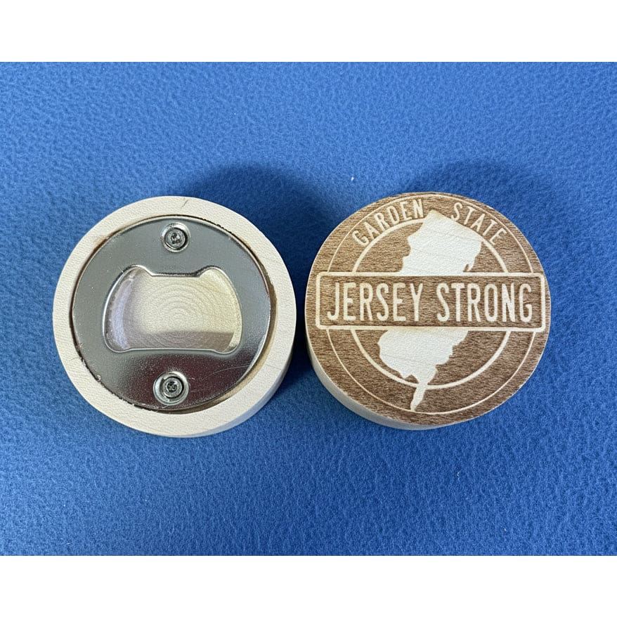 Engraved Disk Bottle Openers - Jersey and Sports Themed - Jersey Strong - Home &amp; Lifestyle