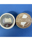 Engraved Disk Bottle Openers - Jersey and Sports Themed - Jersey Strong - Home & Lifestyle