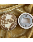 Engraved Disk Bottle Openers - Towns - Madison - Home & Lifestyle