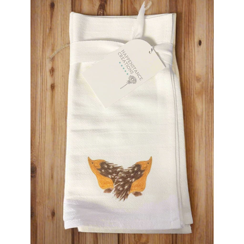 Flour Sack Napkins - Set of 2 - Hedgehog - Home &amp; Lifestyle