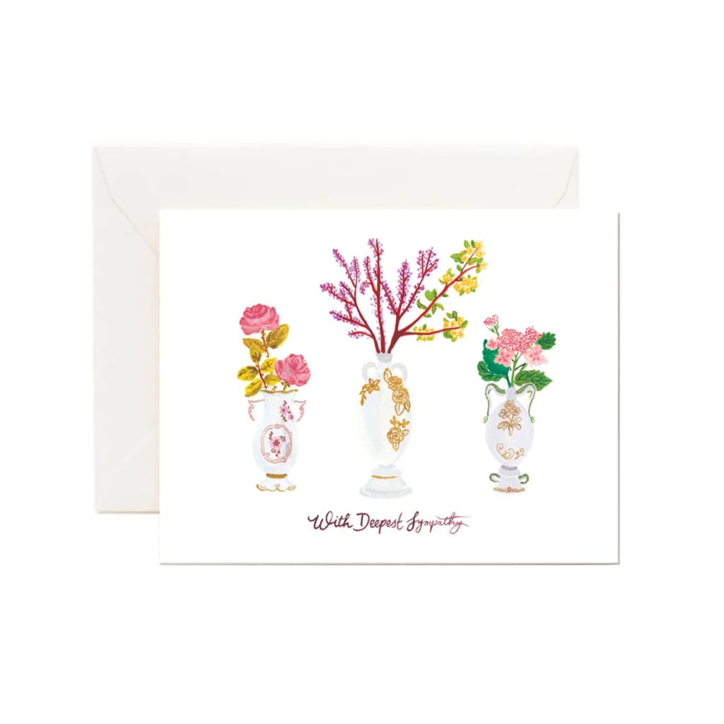 Forage Paper Co. Single Greeting Cards - Sympathy/Condolences - Flower Vases