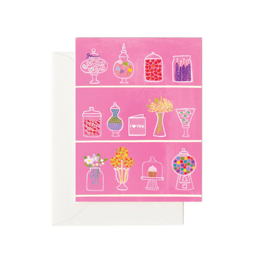 Forage Paper Co. Single Greeting Cards - Valentine’s - Pink Candy Shelfie