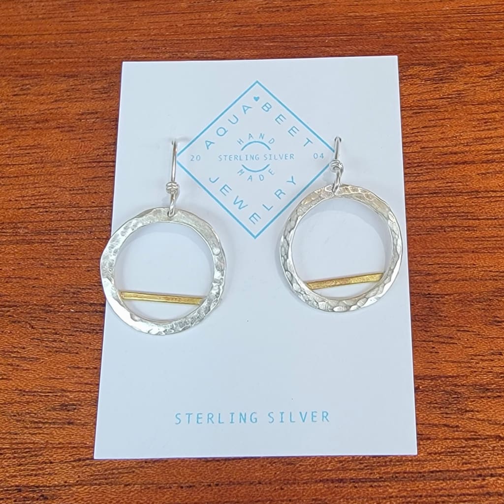 Glass Half Empty Earrings - Small 3/4’’ with Brass - Jewelry & Accessories