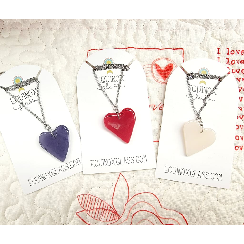 Glass Heart Necklace - Jewelry