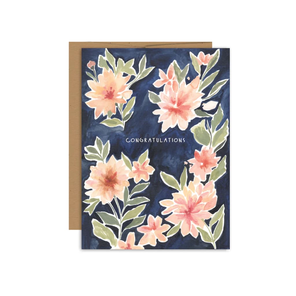 Greeting Cards - Congratulations - Dark Floral - Books & Cards