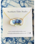 Hand-Painted Coastal Hydrangea Oyster Necklaces - Jewelry