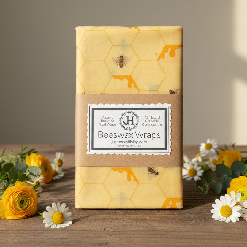 Handmade Beeswax Food Wraps (3-Pack) - Buzzin’ Bees / Small (8’’ x 8’’) - Food Wrap