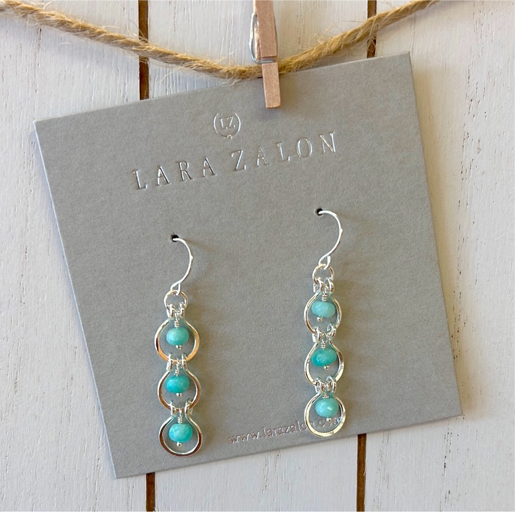 Earrings - Sterling Silver and Amazonite