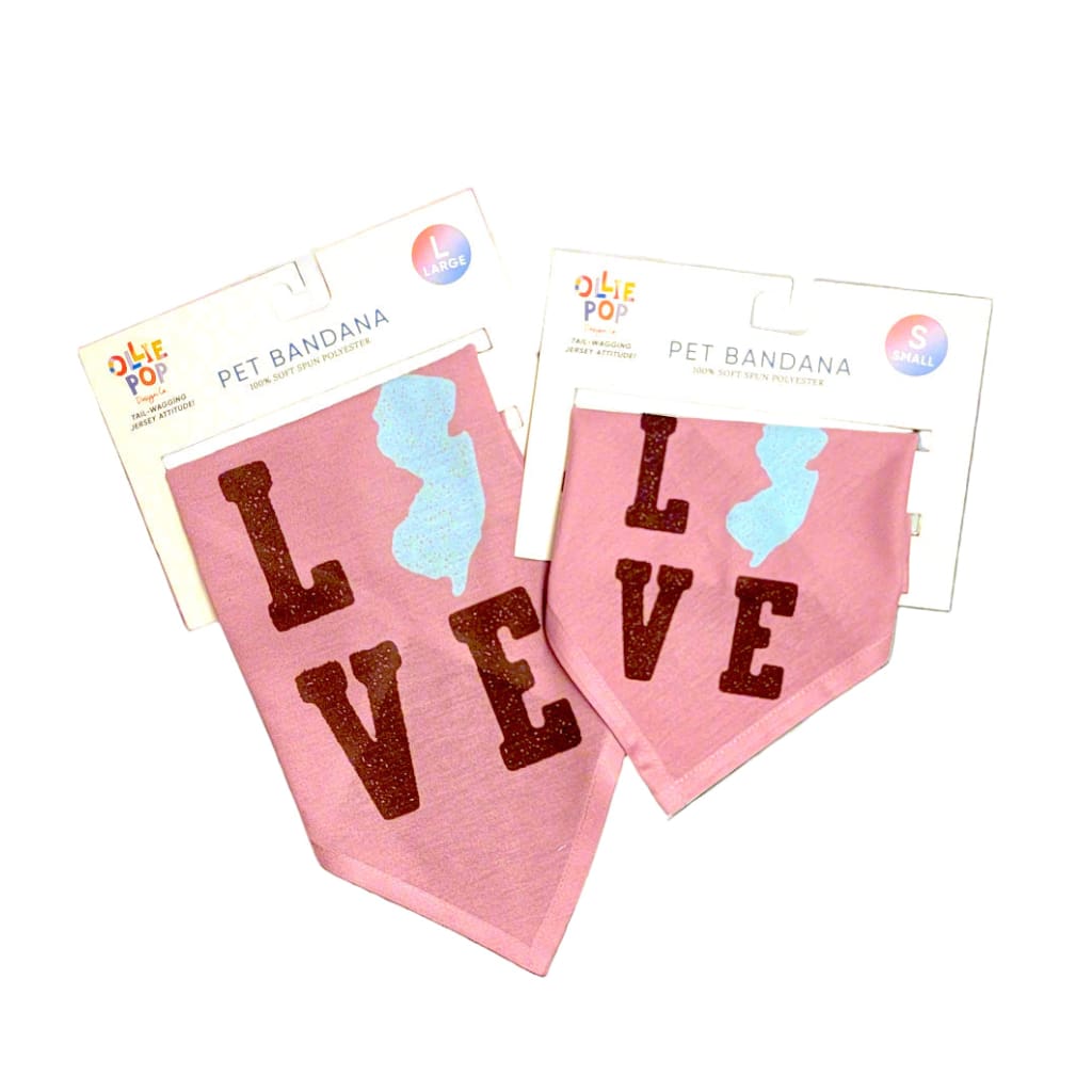 Jersey Dog Bandanas - NJ Love / Small