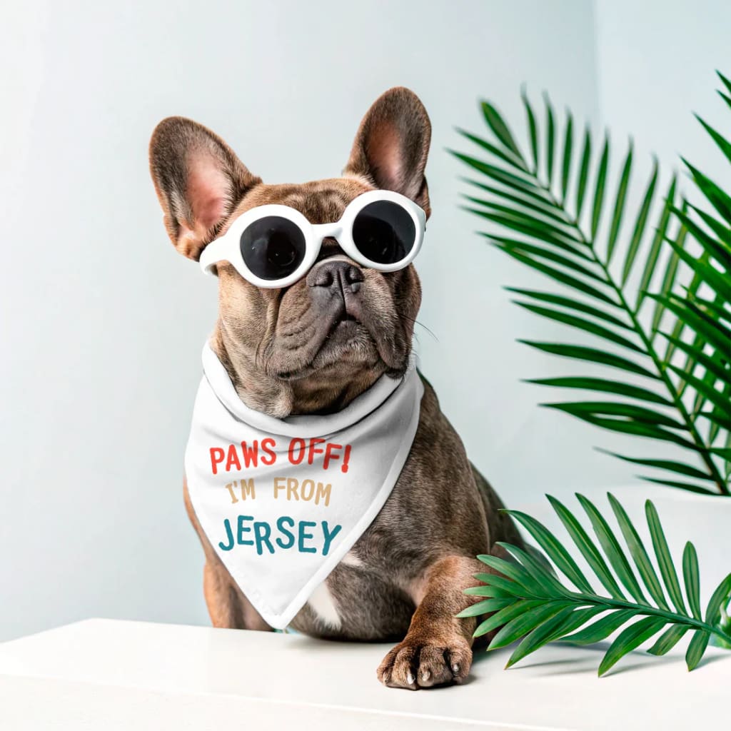 Jersey Dog Bandanas - Paws Off I’m From Jersey / Small