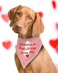 Jersey Dog Bandanas - Someone in New Jersey Loves Me (Pink) / Small