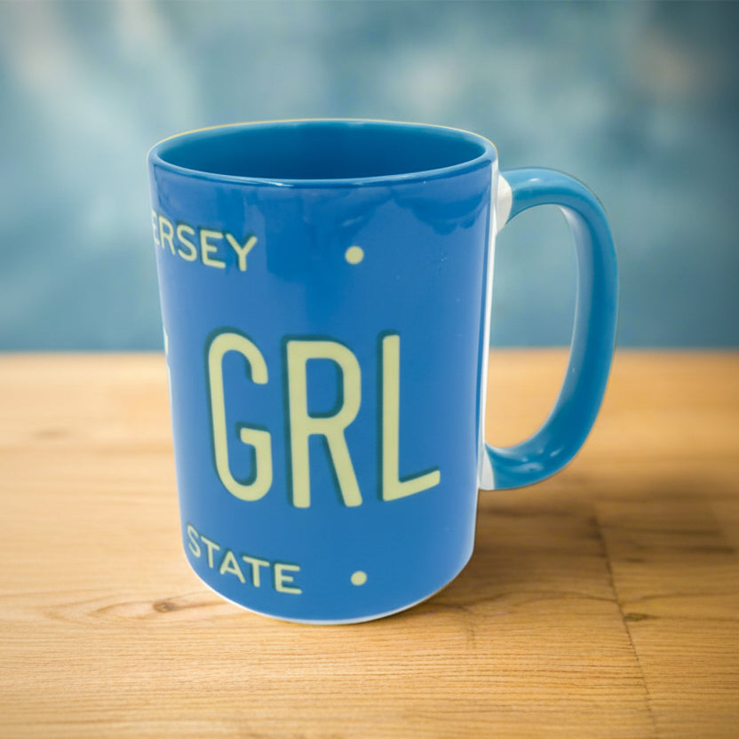 Jersey Girl Blue License Plate Mug