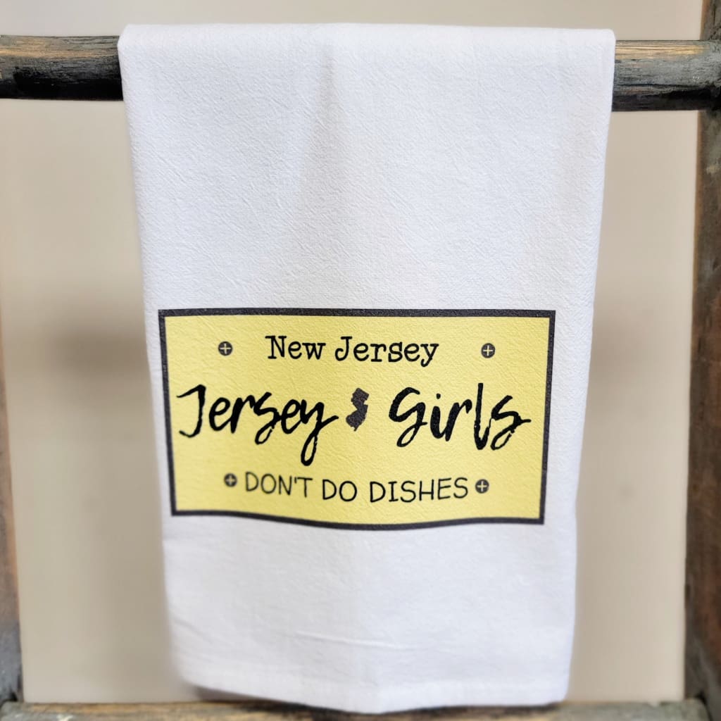 Jersey Girls License Plate Dish Towel