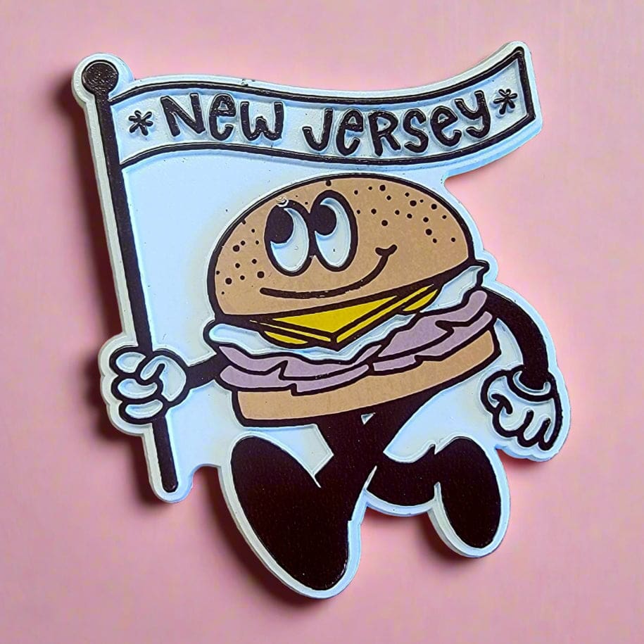 Jersey-Themed Fridge Magnet - Marching Breakfast Sandwich - Home & Garden