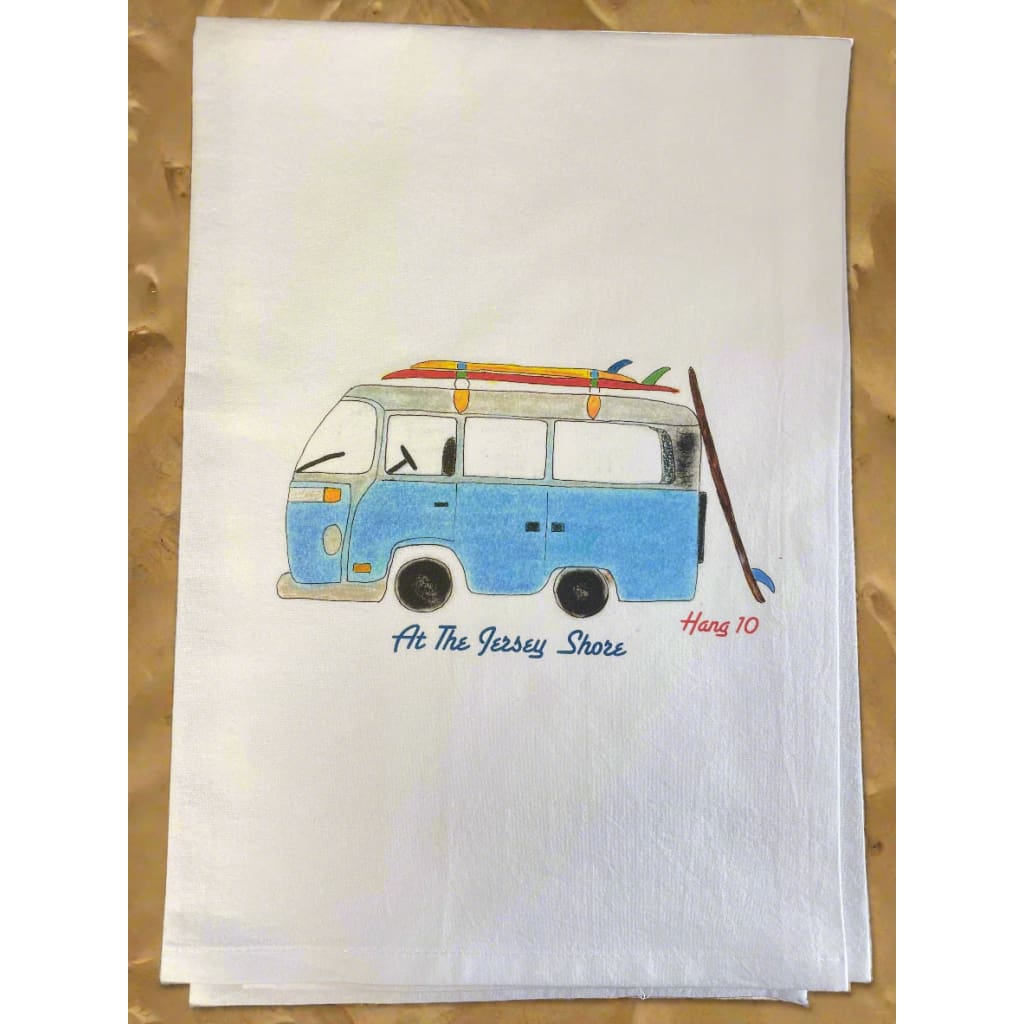 Kitchen Towel - Shore Theme - Surf Board on Van - Home &amp; Lifestyle