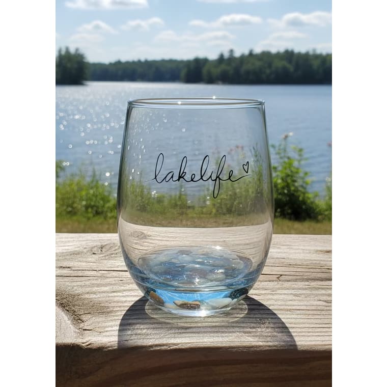 Lake Life Stemless Wine Glasses - Housewares