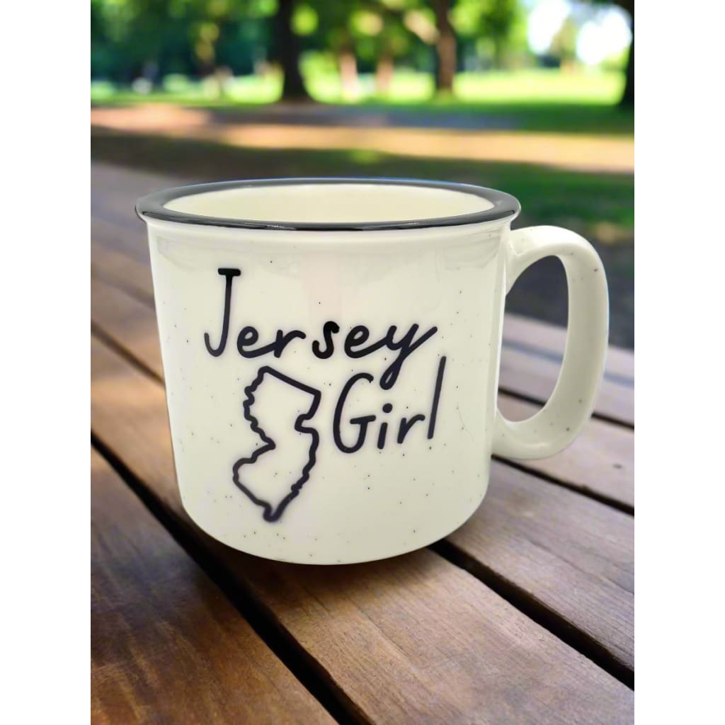 Large Jersey-Themed Ceramic Camper Mugs (18 oz) - Ceramic Jersey Girl - Home &amp; Lifestyle