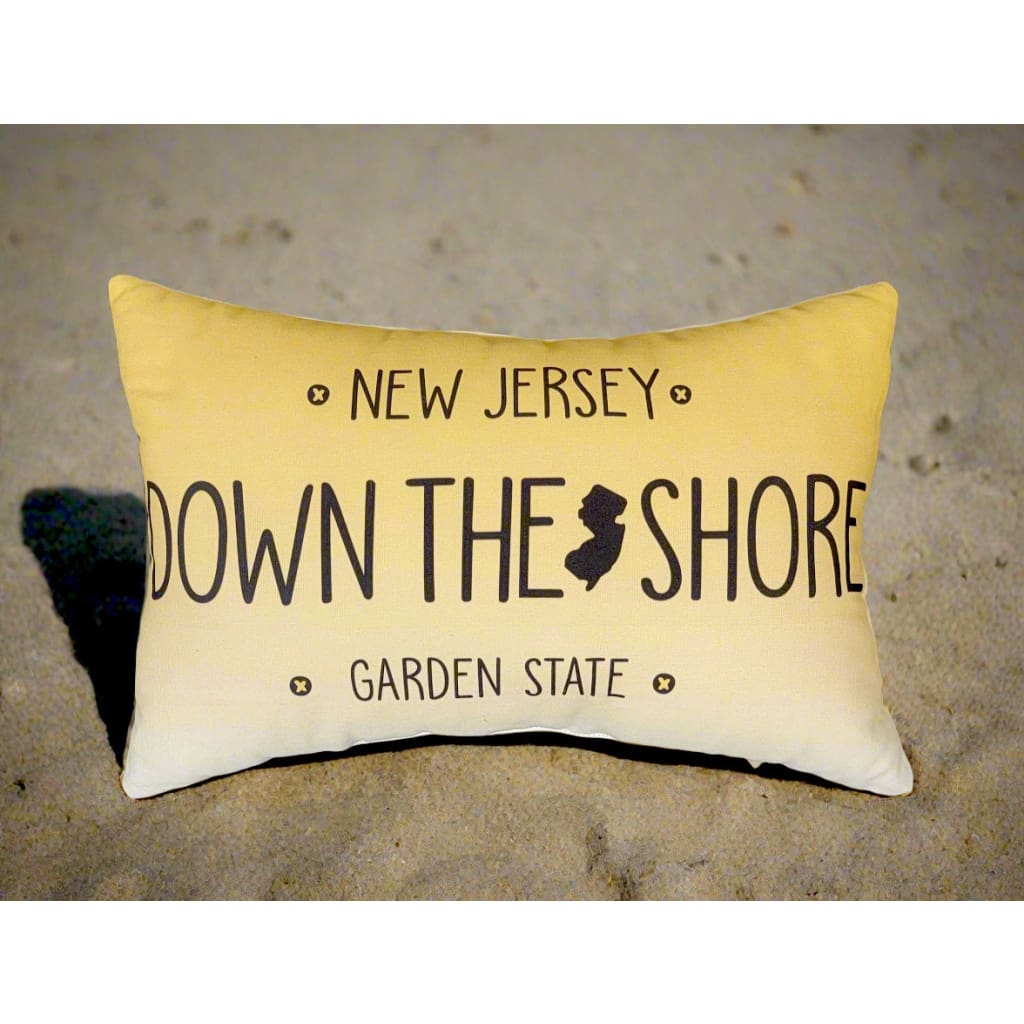 License Plate Down the Shore Pillow