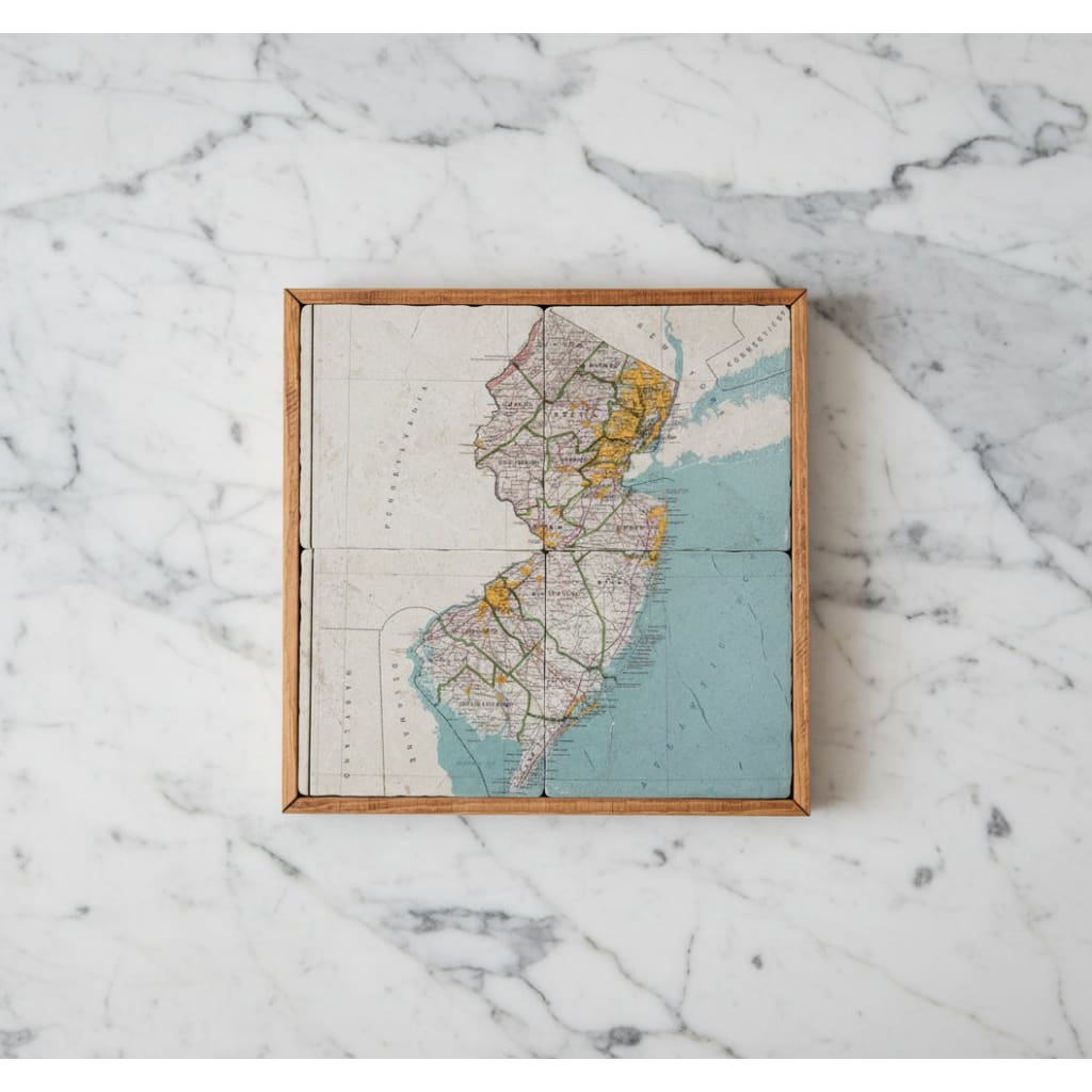 Map Trivet/Coaster Set - Modern Map