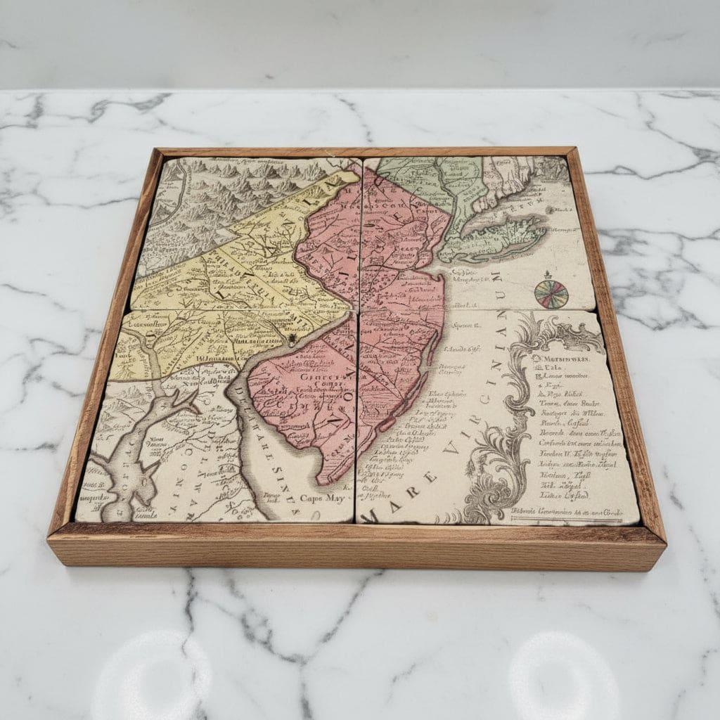 Map Trivet/Coaster Set - Vintage Map