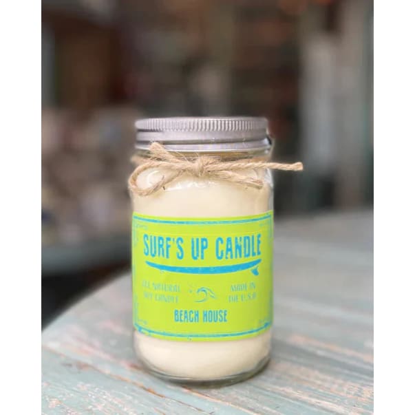 Mason Jar Soy Candle 16 oz. - Beach House - Home & Lifestyle