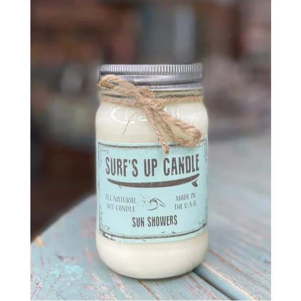 Mason Jar Soy Candle 16 oz. - Sun Showers - Home & Lifestyle