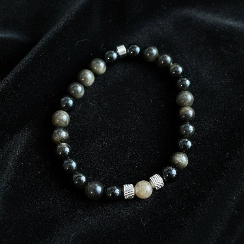 Men’s Beach Sand Bracelet - Black Obsidian - Jewelry