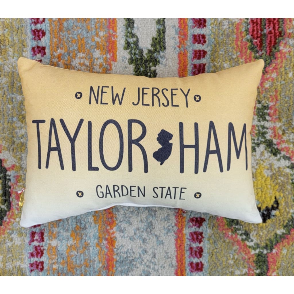 Mini-License Plate Taylor Ham/Pork Roll Pillow - Home & Lifestyle