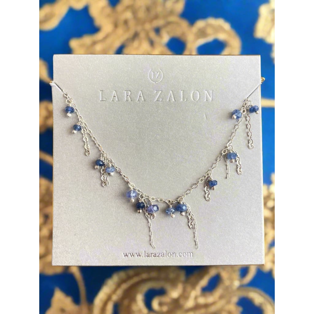 Necklace - Sterling Silver - Blue Sapphire and Chain Punk