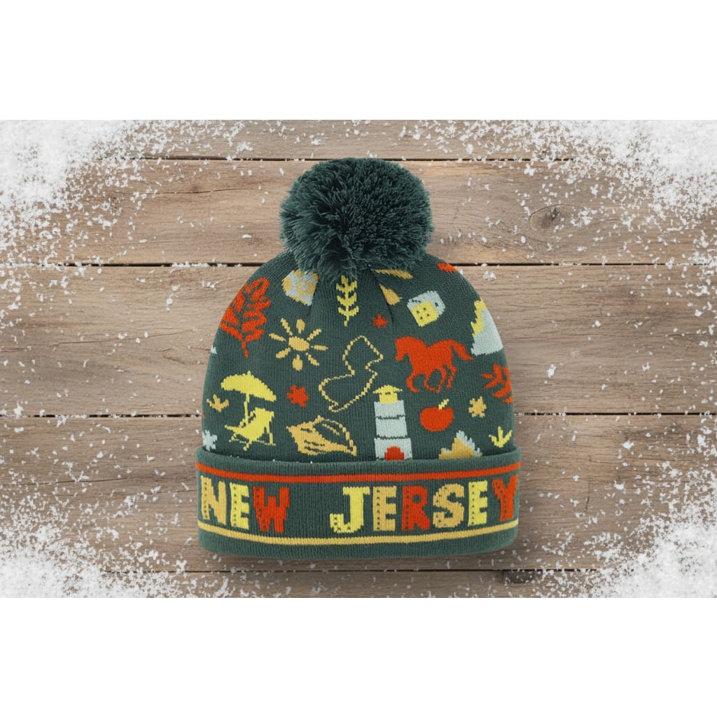 New Jersey Hats with Pom Pom - Coastal Nature - Green