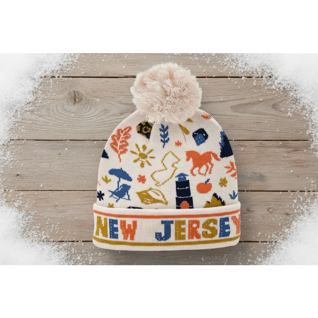 New Jersey Hats with Pom Pom - Coastal Nature - Pink