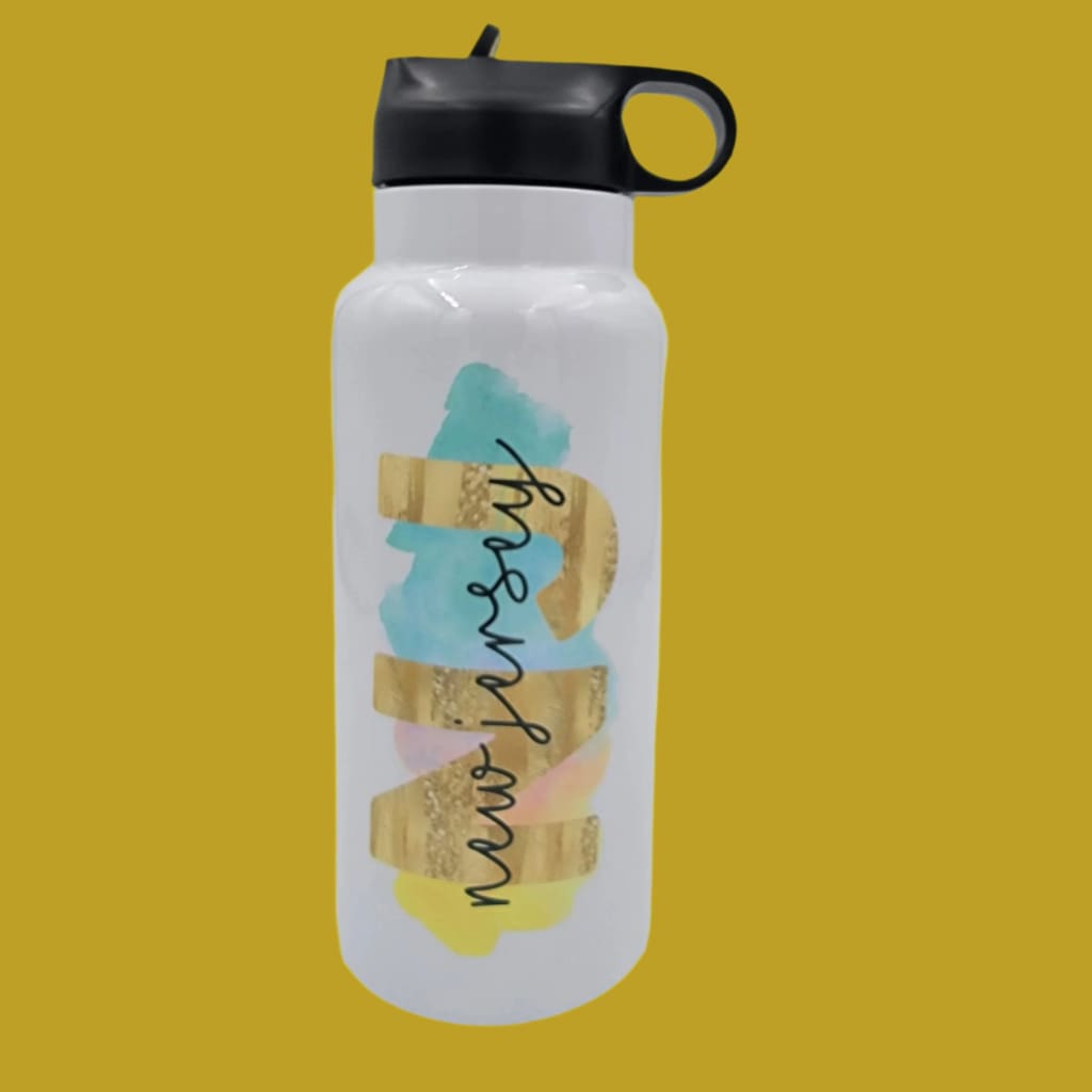 New Jersey Water Bottle - Beach (Watercolor) - Home & Lifestyle