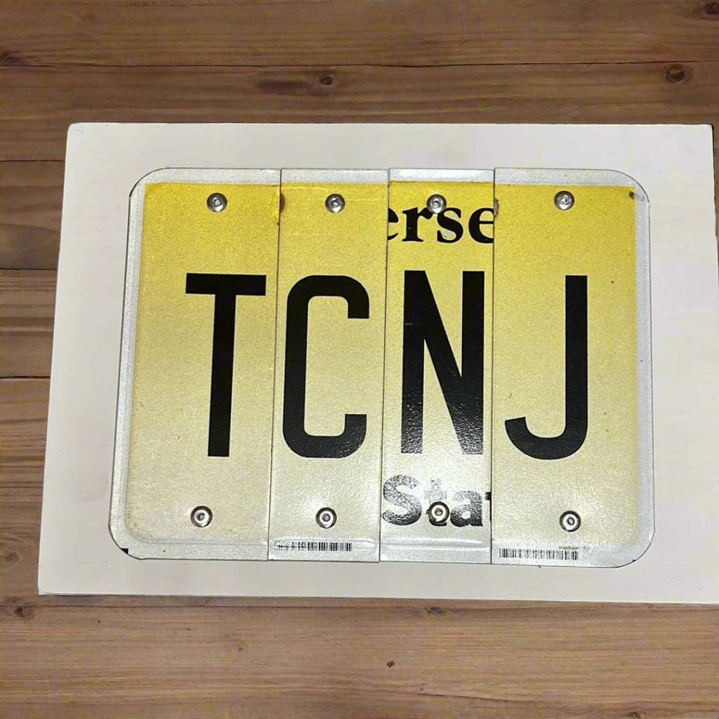 NJ College License Plate Sign on Wood - TCNJ - Home & Lifestyle